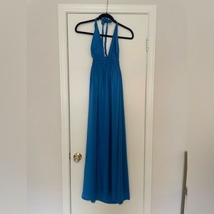Love Shack Fancy silk halter maxi dress, size:S